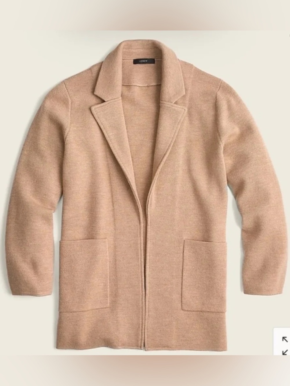 J Crew 365 tan Camel color open-front sweater Blazer Size XS